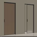 Modern Interior Design With Wooden And Glass Doors Featuring Black Frames