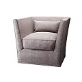Modern Light Gray Single Sofa with Armrests Soft Fabric and Comfortable Cushion 3d model