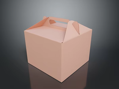 Practical Pink Paper Storage Box With Handle For Home Daily Organizing 3d model