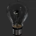 Transparent Glass Light Bulb with Filament and Screw Base on Dark Background