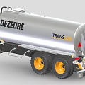 Silver Industrial Tanker Trailer By DEZEURE With Yellow Wheels And Metal Tank