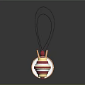 Shiny Colorful Layered Drum And Spherical Pendants With Red Gold Blue Metallic Accents