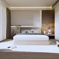 Modern Bedroom Interior With Bedside Tables Large Window Natural Light And Wooden Decor