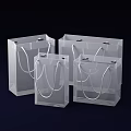 Transparent Gift Bags With Silver Rope Handles Set Of Four Clear Design