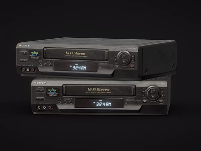 Sony Stacked Jet Stream HIFI Video Cassette Recorders Entertainment Electronics 3d model