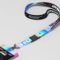 Colorful Renovation Lanyard With Flame Pattern Gradient Design Clip And Card