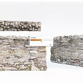 Building Exterior Wall With Stacked Natural Stone Rustic Texture And Classic Pattern 3d model
