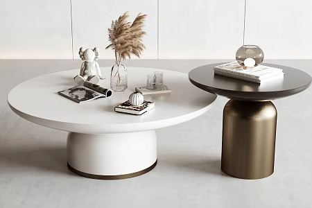 Modern coffee table round coffee table mother coffee table coffee table ornaments 3d model