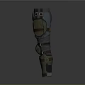 Tactical Protective Pants With Green Knee Guards And Brown Belt Straps Design