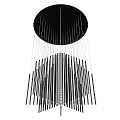 Modern Minimalist Chandelier Design With Vertical Black And White Lines For Home Interior