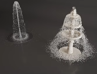 Modern fountain water feature 3d model