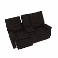 Comfortable Brown Leather Reclining Sofa Set with Cup Holder and Ergonomic Design 3d model