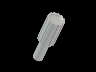 White Cylindrical Mechanical  Component With Ribbed Surface And Circular Top 3d model