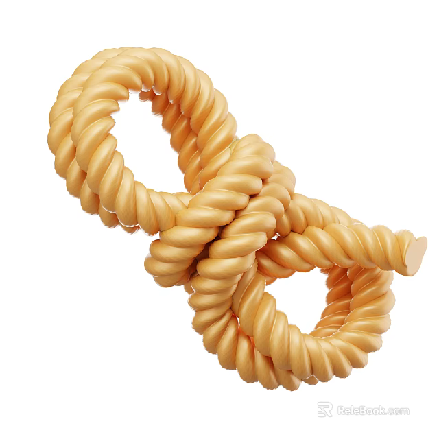 Beige Twisted Spiral Decorative Ornament Set with Intertwined Ring Design for Home Decor 3d model 