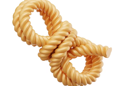 Beige Twisted Spiral Decorative Ornament Set with Intertwined Ring Design for Home Decor 3d model