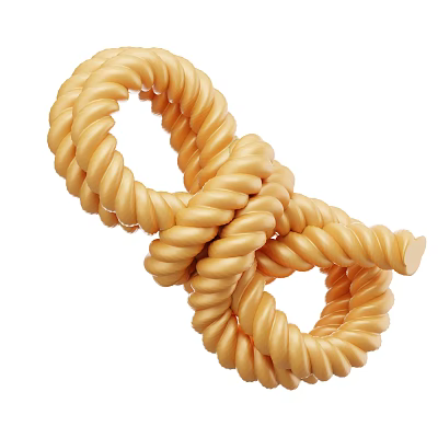 Beige Twisted Spiral Decorative Ornament Set with Intertwined Ring Design for Home Decor 3d model