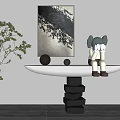 Modern End Desk 3d model
