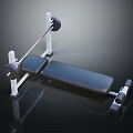 Sturdy Weight Bench With Barbell And Black Padding For Home Gym 3d model