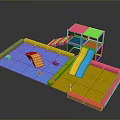 Colorful Inflatable Play Equipment With Slide Climbing Area Water Pool And Safety Padding