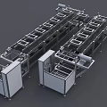 Efficient Industrial Production Line Equipment With Automated Conveyor And Metal Workstations