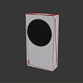 White Rectangular Electronic Device With Circular Mesh Panel And Modern Design 3d model