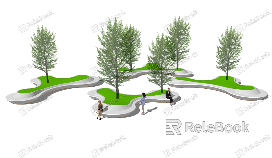 Modern Tree Pool Special-shaped Tree Pool Tree Pool Sitting Bench Planting Pool Commercial Tree Pool model