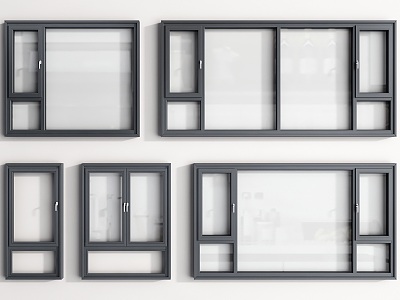 Windows casement windows floor-to-ceiling windows balcony windows aluminum alloy windows and doors and windows 3d model