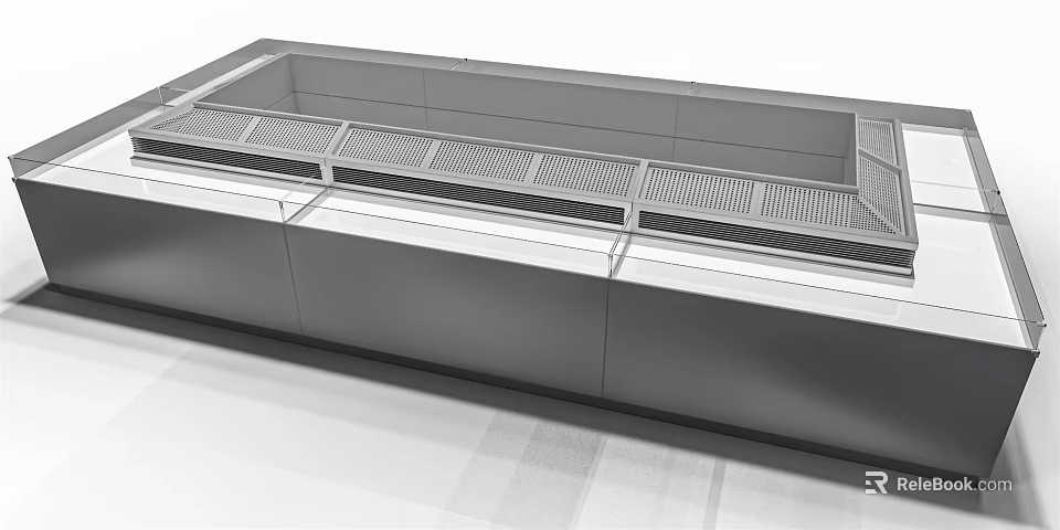 Stainless Steel Commercial Refrigerator Freezer With Multiple Compartments And Built in Design 3d model 