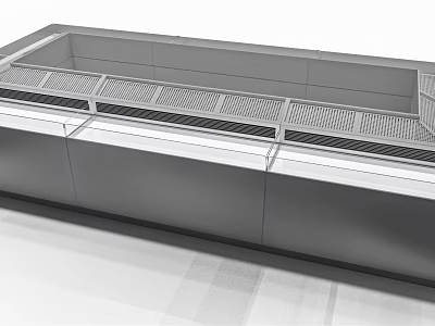 Stainless Steel Commercial Refrigerator Freezer With Multiple Compartments And Built in Design 3d model