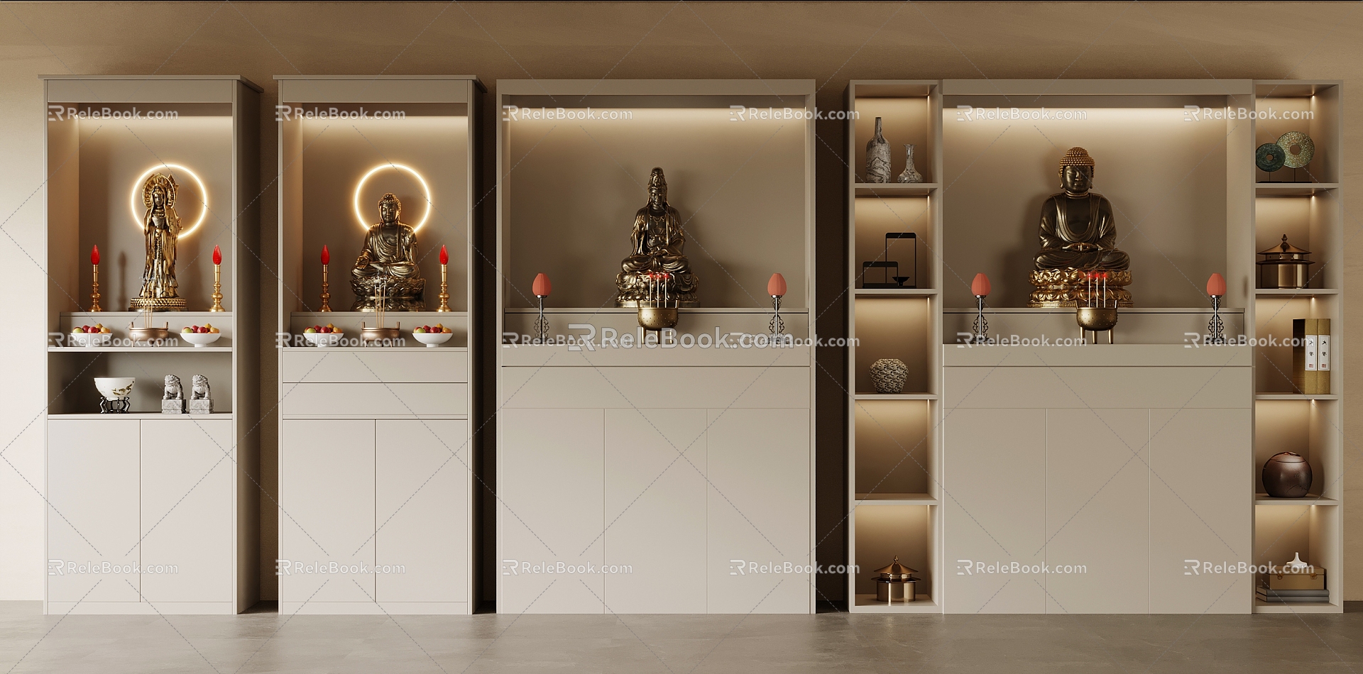 Buddhist Cabinets 3d model