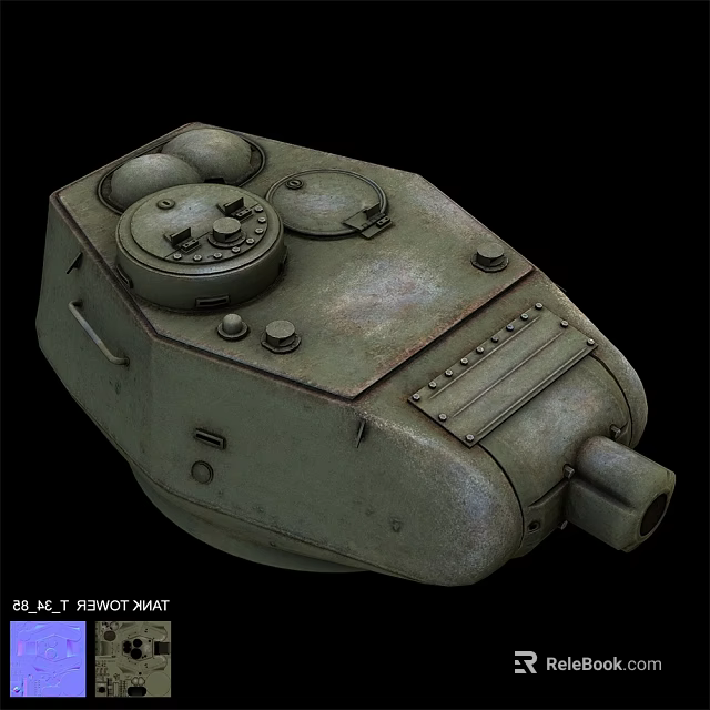 Vintage Military Tank Doll Figure with Detailed Surface Buttons and Cannon 3d model 