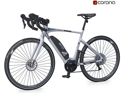 Corona Electric Road Bike With Lightweight Frame Black Components And Sporty Design 3d model
