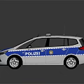 Blue And White POLIZEI Police Van With Roof Lights And Reflective Details