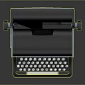 Vintage Olivetti Electronic Typewriter With Black Body Classic Keyboard And Paper Roll