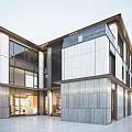 Modern Townhouse Exterior Design With Stone Facade Large Windows And Balcony