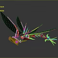 Futuristic Mechanical Dragonfly 3D Model With Transparent Wings And Metallic Body