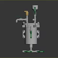 Stainless Steel Industrial Pressure Vessel With Green Yellow Valves Pipes And Fittings
