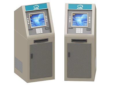 Commercial Self Service Kiosk Equipment With Touchscreen Display And Buttons For Business 3d model
