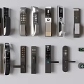 Modern Smart Door Handles With Various Designs And Security Features For Home Use 3d model