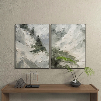 Modern abstract decorative painting 3d model