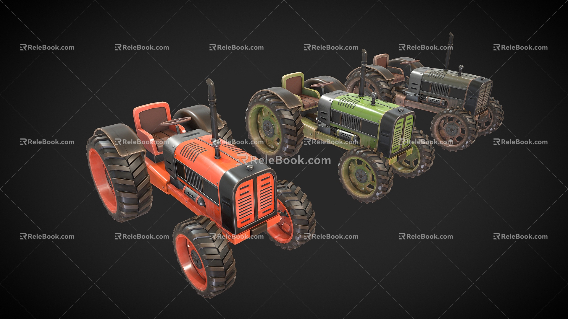 Tractors, agricultural vehicles, engineering vehicles, mechanical vehicles, armored vehicles, trucks, tanks, transport vehicles 3d model