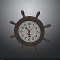 Vintage Ship Wheel Clock With Classic White Dial And Wooden Frame Design