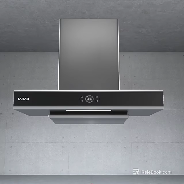 UMEO Modern Range Hood Kitchen Appliance With Black Finish And Control Panel 3d model 