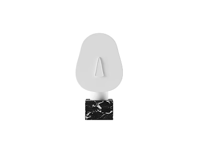 Modern Table Lamp With White Lampshade And Black Marble Base 3d model
