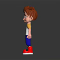 Cartoon Boy Character 3D Model With Red Hair Blue Eyes And Colorful Outfit