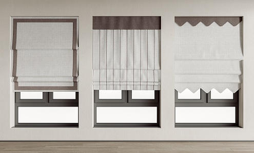 Modern roller blind folding curtain 3d model