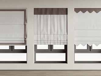 Modern roller blind folding curtain 3d model