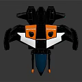 Futuristic Sleek Spacecraft Model With Black Orange Accents And Functional Thrusters