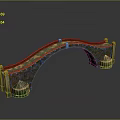 Intricate Decorative Arch Bridge 3D Model Featuring Detailed Piers And Ornate Design