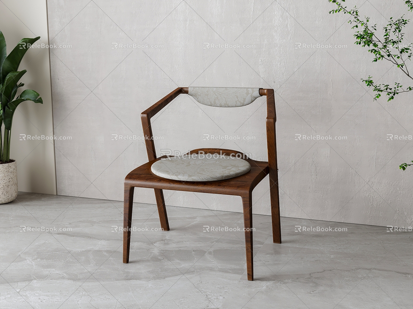 New Chinese style single chair 3d model